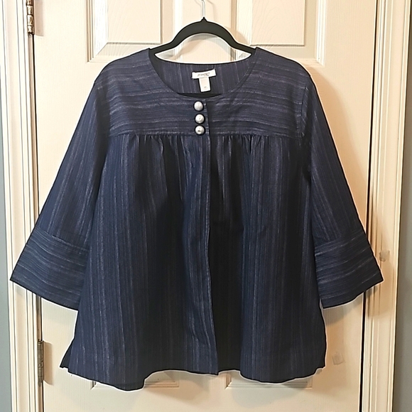 Navy Blue Blazer Business Casual Office Wear Elegant Wear - Picture 11 of 15